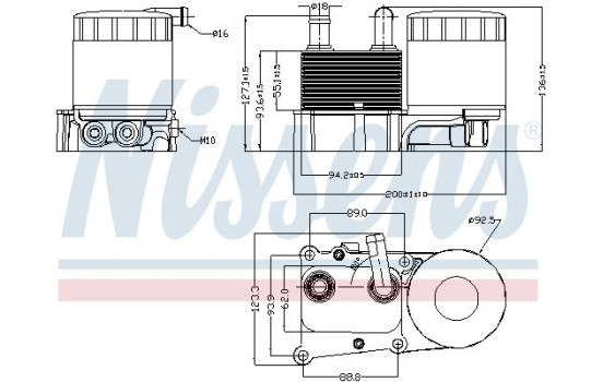 Oil Cooler, engine oil 90706 Nissens, Image 2