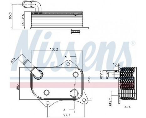 Oil Cooler, engine oil 90711 Nissens, Image 2