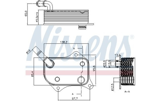 Oil Cooler, engine oil 90711 Nissens, Image 2