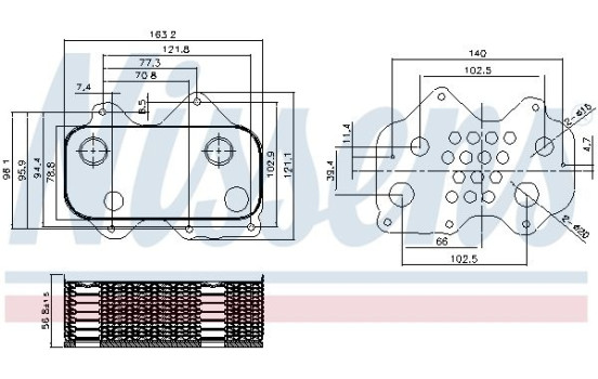 Oil Cooler, engine oil 90712 Nissens, Image 2