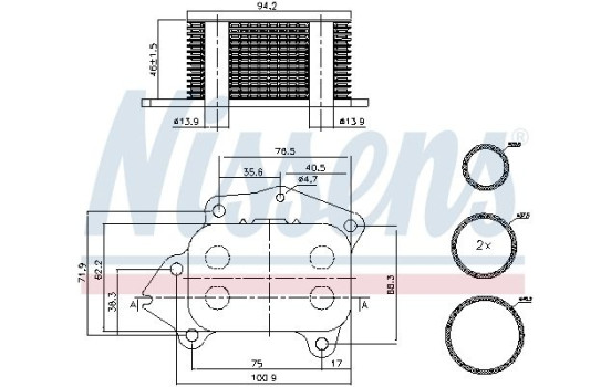 Oil Cooler, engine oil 90717 Nissens, Image 7