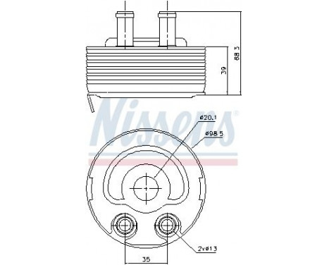 Oil Cooler, engine oil 90719 Nissens
