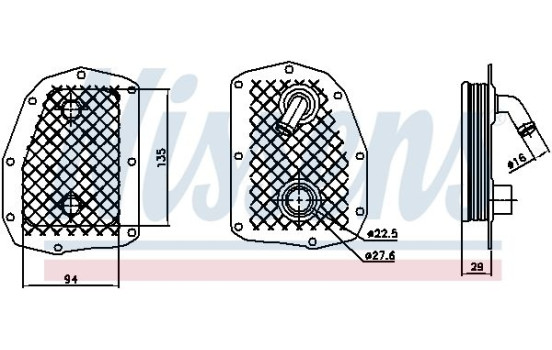 Oil Cooler, engine oil 90734 Nissens
