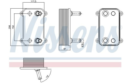 Oil Cooler, engine oil 90735 Nissens