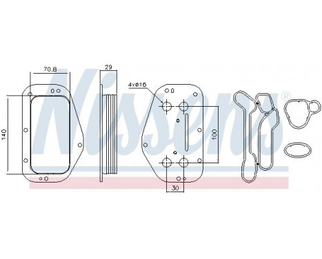 Oil Cooler, engine oil 90741 Nissens