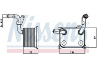 Oil Cooler, engine oil 90744 Nissens