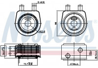 Oil Cooler, engine oil 90774 Nissens