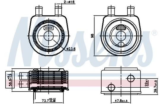Oil Cooler, engine oil 90774 Nissens