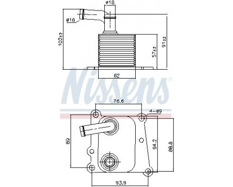 Oil Cooler, engine oil 90776 Nissens