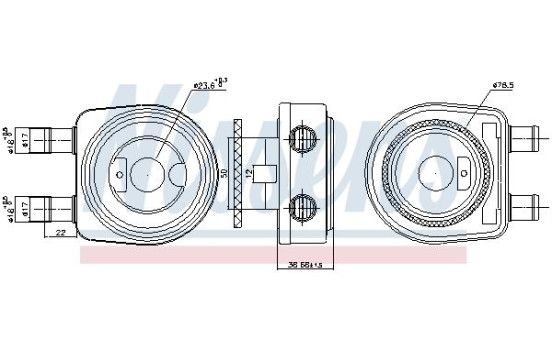 Oil Cooler, engine oil 90780 Nissens