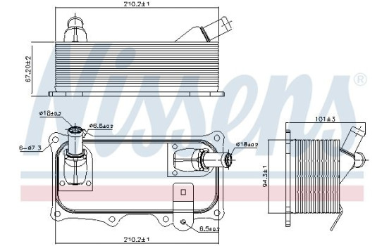 Oil Cooler, engine oil 90785 Nissens