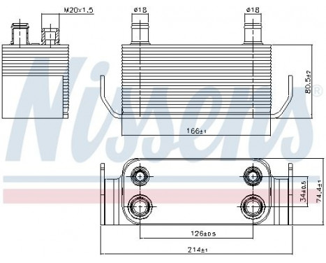 Oil Cooler, engine oil 90788 Nissens