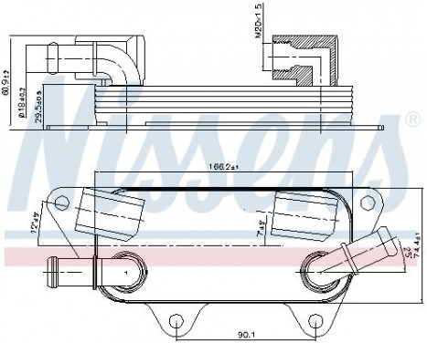 Oil Cooler, engine oil 90789 Nissens