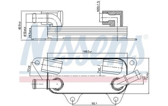 Oil Cooler, engine oil 90789 Nissens