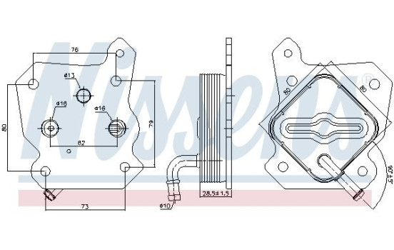 Oil Cooler, engine oil 90790 Nissens
