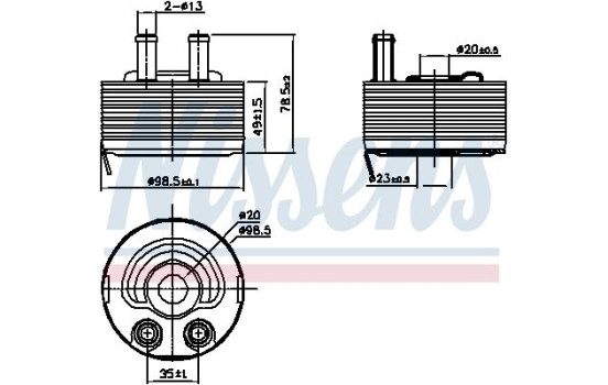 Oil Cooler, engine oil 90793 Nissens