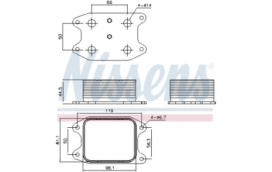 Oil Cooler, engine oil 90810 Nissens