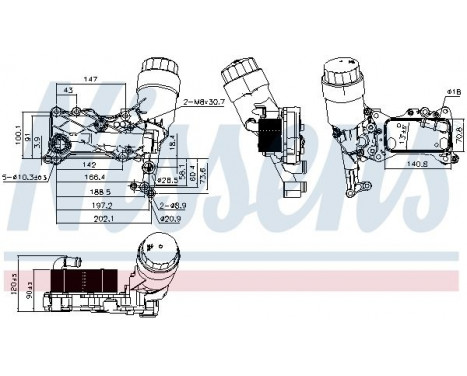 Oil Cooler, engine oil 90836 Nissens