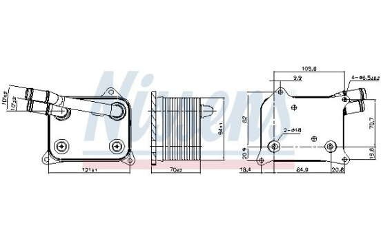 Oil Cooler, engine oil 90839 Nissens