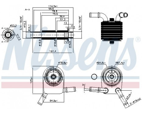 Oil Cooler, engine oil 90849 Nissens