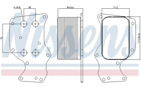Oil Cooler, engine oil 90851 Nissens