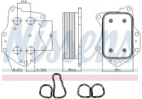 Oil Cooler, engine oil 90873 Nissens