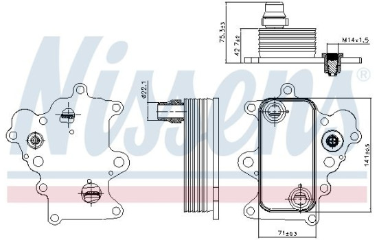 Oil Cooler, engine oil 90885 Nissens