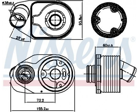 Oil Cooler, engine oil 90888 Nissens