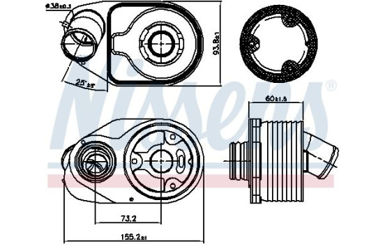Oil Cooler, engine oil 90888 Nissens