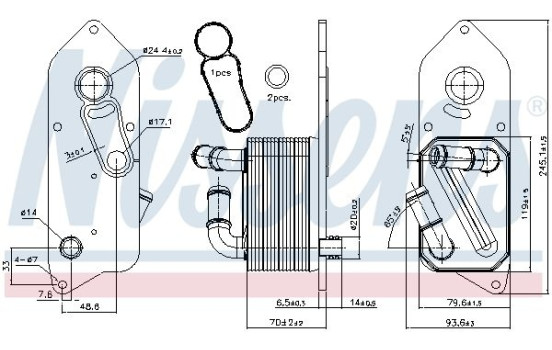 Oil Cooler, engine oil 90892 Nissens