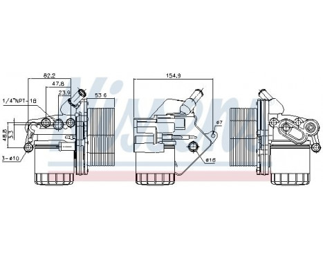 Oil Cooler, engine oil 90893 Nissens