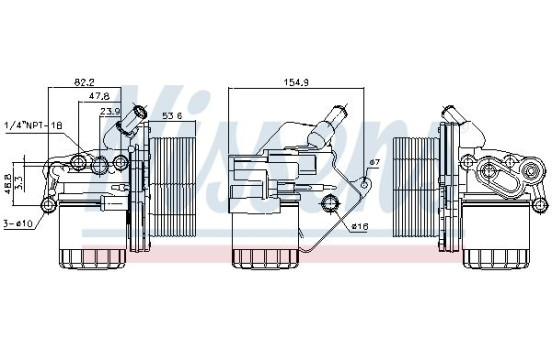 Oil Cooler, engine oil 90893 Nissens
