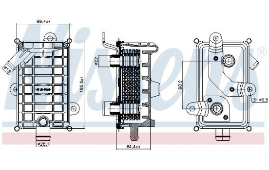Oil Cooler, engine oil 90895 Nissens, Image 6