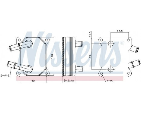 Oil Cooler, engine oil 90897 Nissens