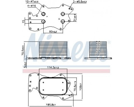 Oil Cooler, engine oil 90910 Nissens