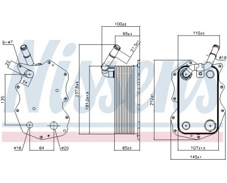 Oil Cooler, engine oil 90917 Nissens