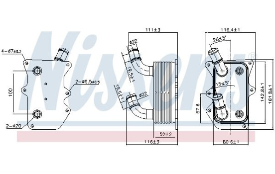 Oil Cooler, engine oil 90919 Nissens