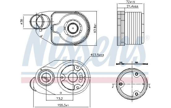 Oil Cooler, engine oil 90932 Nissens