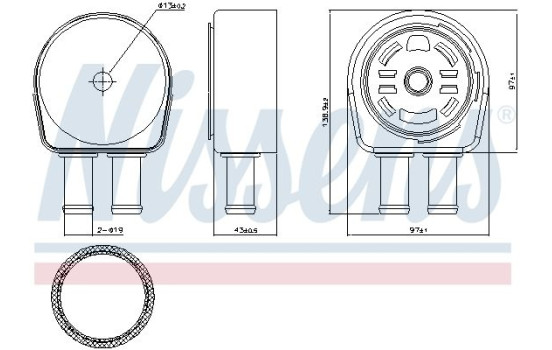 Oil Cooler, engine oil 90946 Nissens
