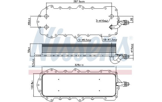 Oil Cooler, engine oil 90947 Nissens