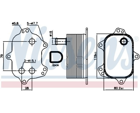Oil Cooler, engine oil 90960 Nissens