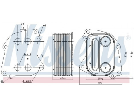 Oil Cooler, engine oil 90963 Nissens