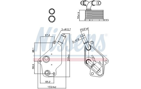 Oil Cooler, engine oil 90965 Nissens