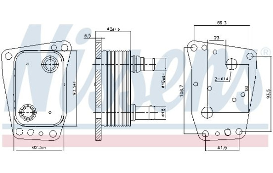 Oil Cooler, engine oil 90967 Nissens