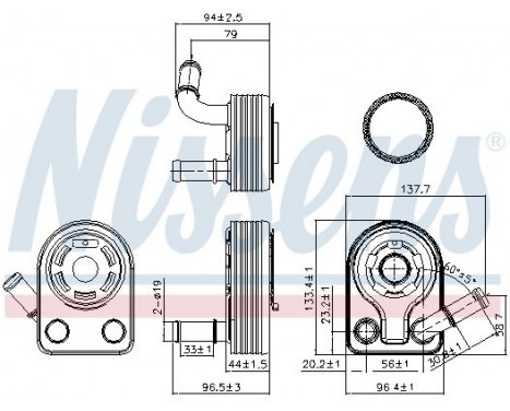 Oil Cooler, engine oil 90970 Nissens