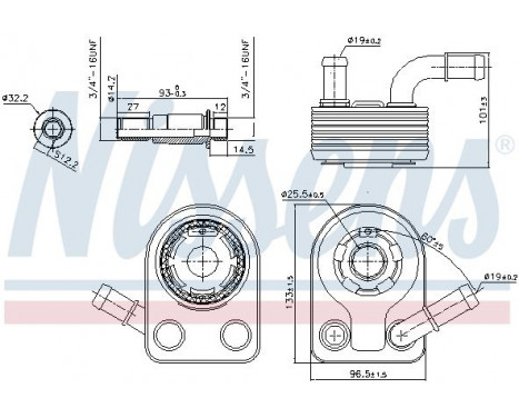 Oil Cooler, engine oil 90972 Nissens