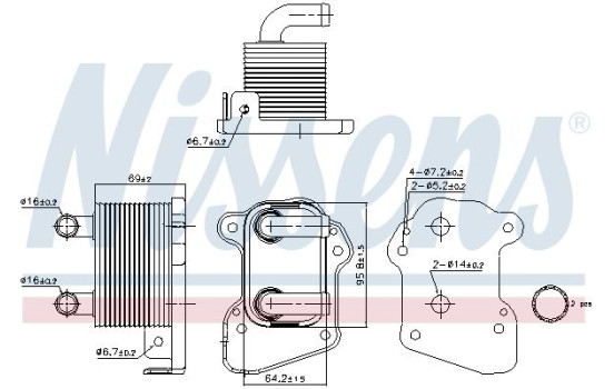Oil Cooler, engine oil 90978 Nissens