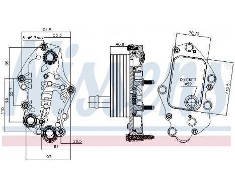 Oil Cooler, engine oil 90982 Nissens