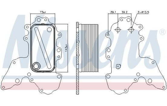 Oil Cooler, engine oil 90984 Nissens