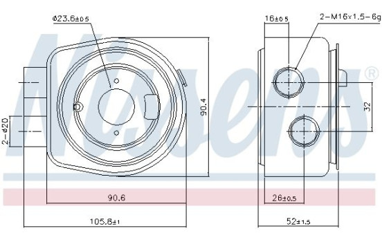 Oil Cooler, engine oil 90986 Nissens